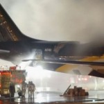 Many airlines - including prominent cargo carriers - are wary of transporting lithium batteries (pictured is a fire aboard a UPS freighter at Philadelphia International Airport in February 2006). Source: PA